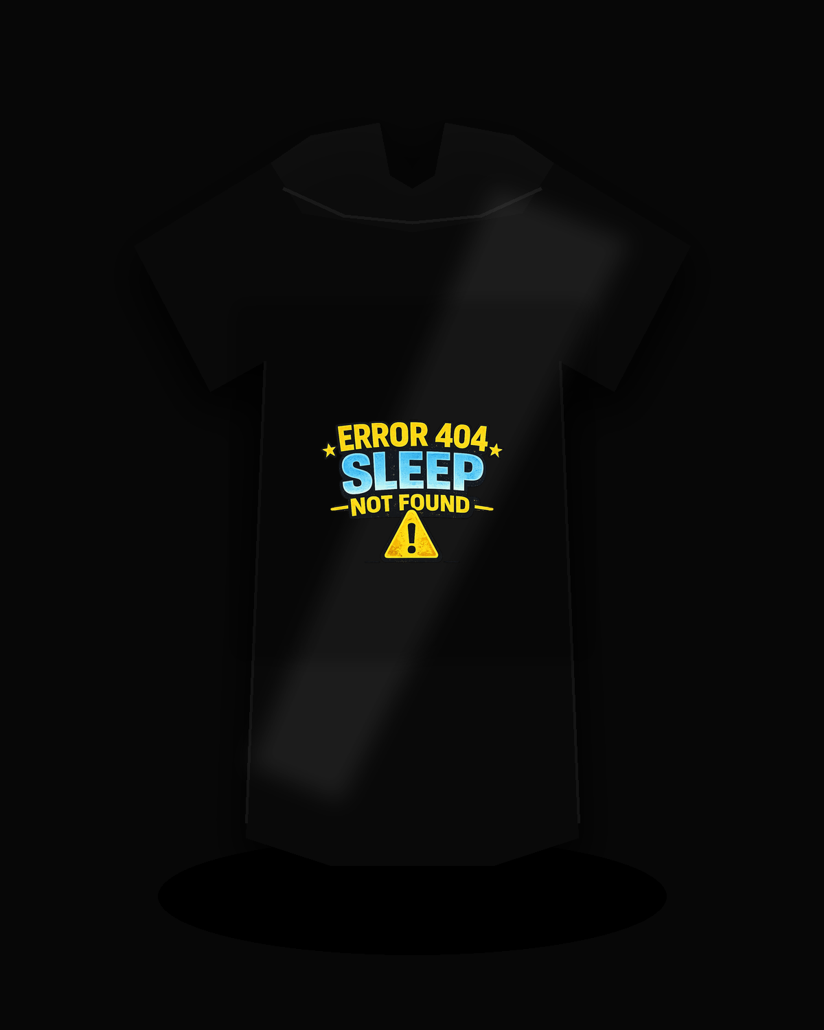 Error 404 Self Not Found premium black T-shirt product mockup