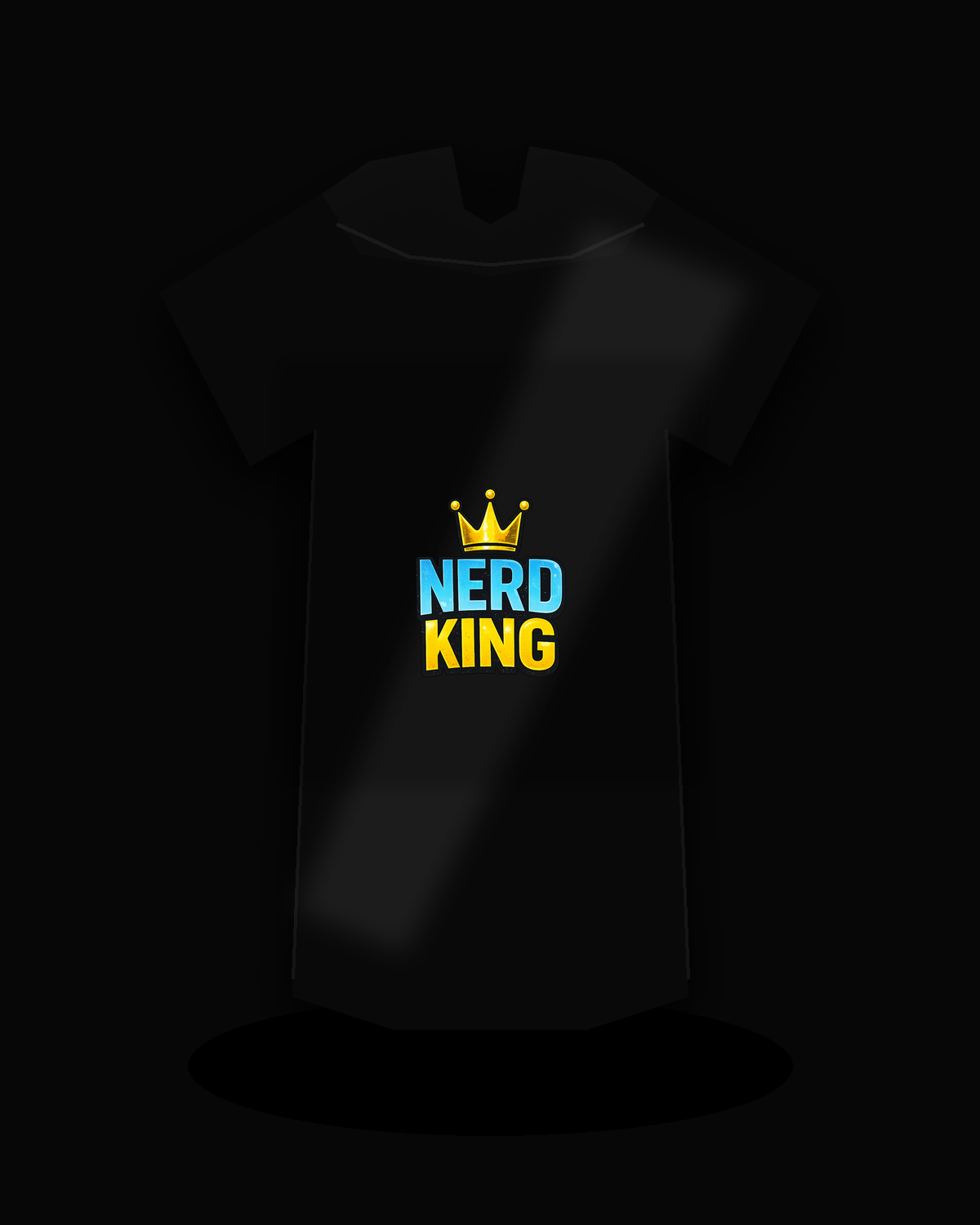 Nerd King premium black T-shirt product mockup