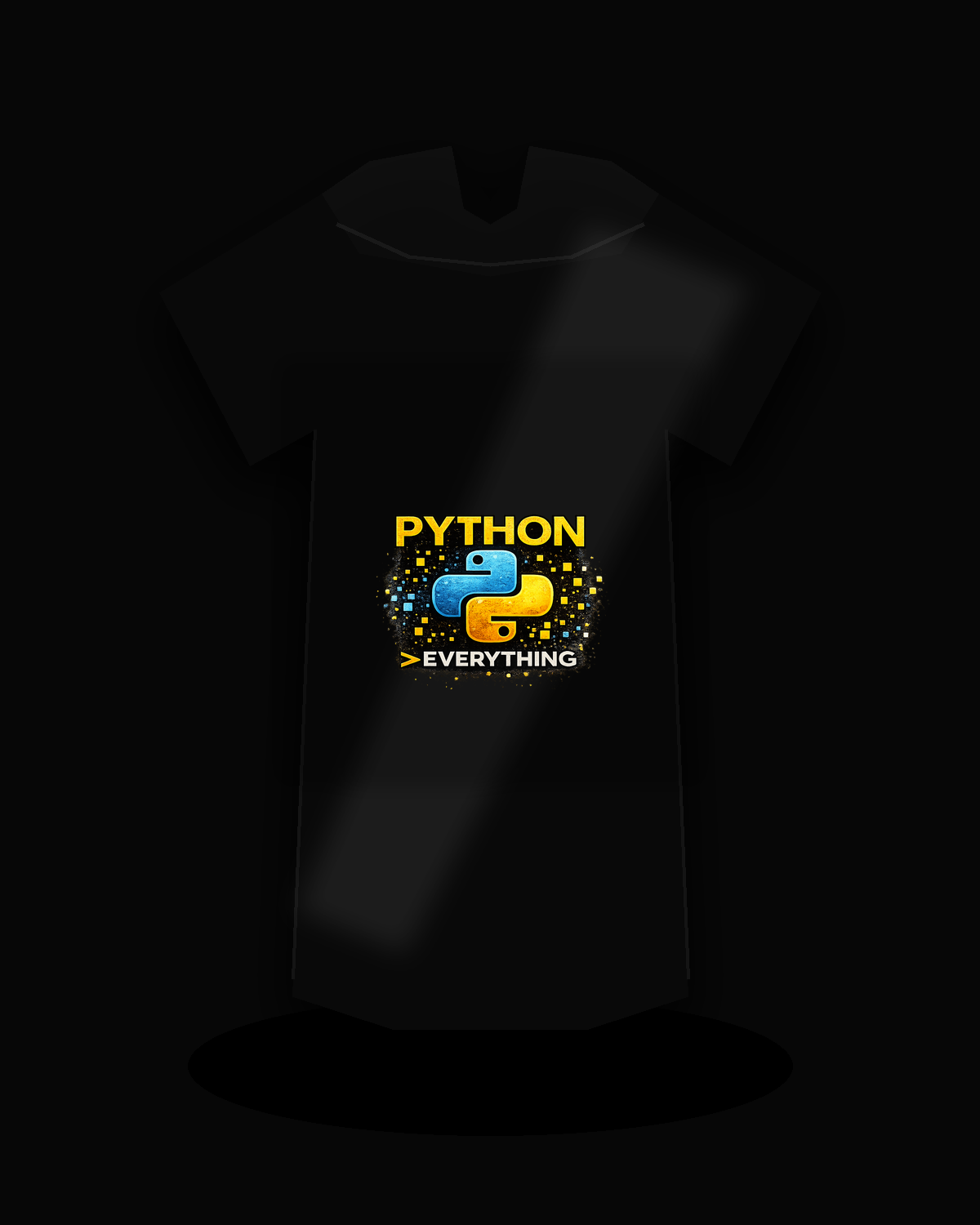 Python Greater Than Everything premium black T-shirt product mockup