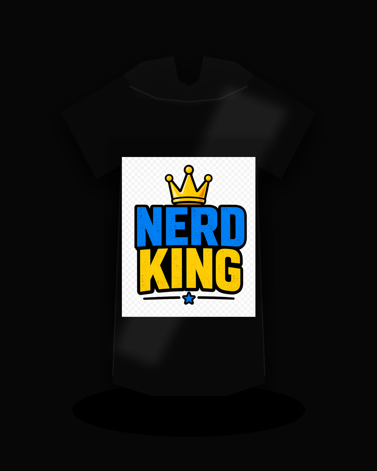 Nerd King premium black T-shirt product mockup